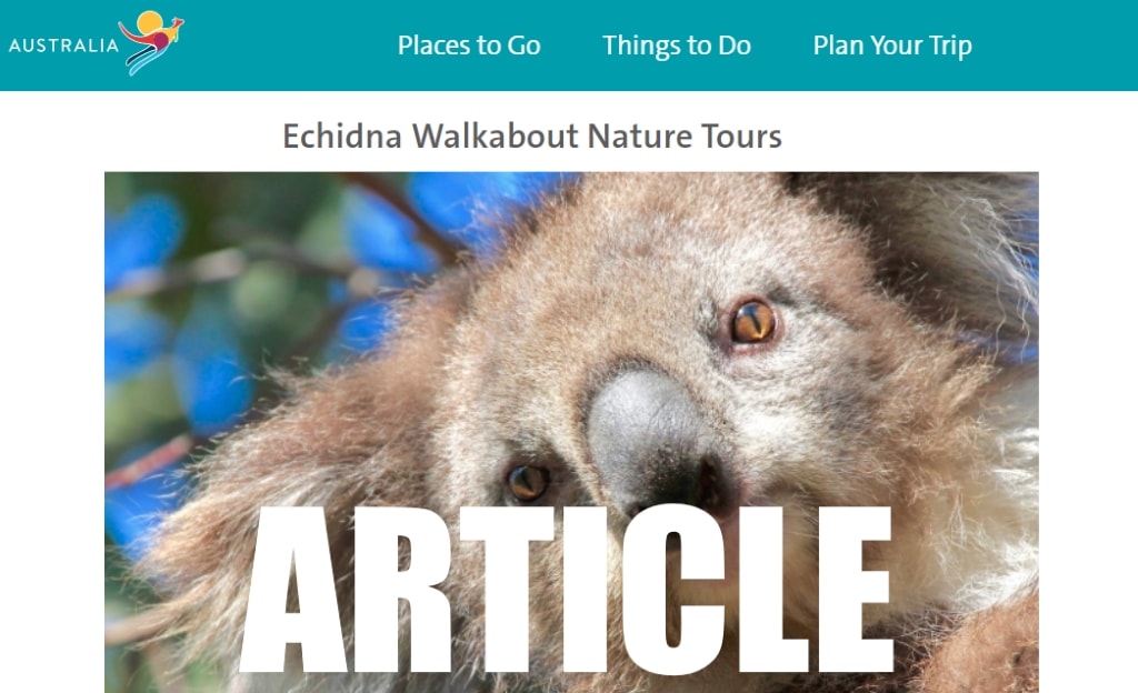 Official Australian government article about Echidna Walkabout